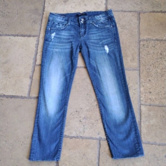 Vigoss THE DUBLIN SKINNY Jeans Size 9/10 Dark Blue OMBRE Fade - Picture 3 of 12